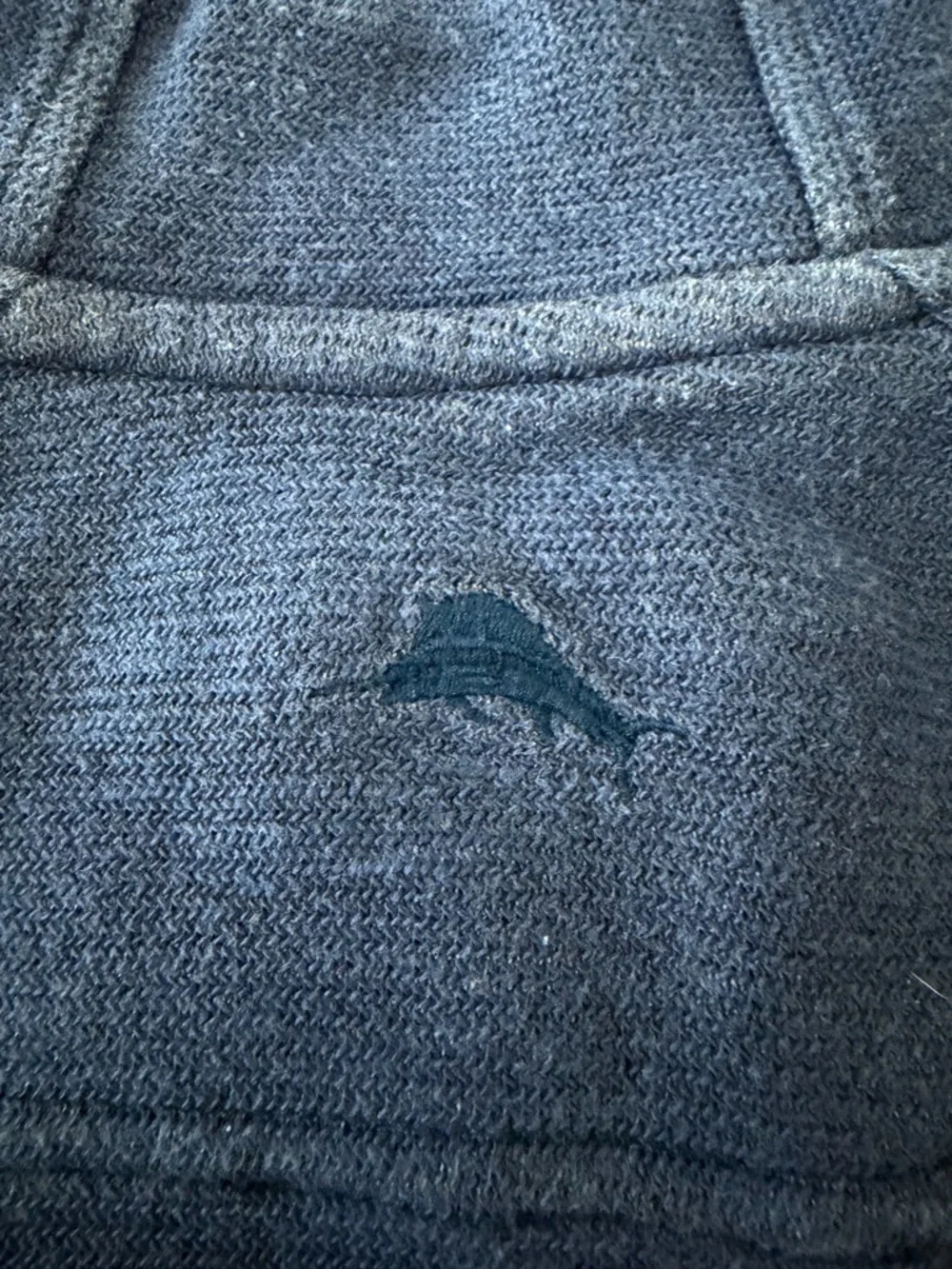 Tommy Bahama XXL Blue Pullover Sweatshirt Button Neck Cotton Casual Mens